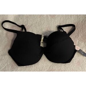 New Victoria's Secret 36C Removable Push‎ Up Bikini Swim Top Swimwear Black $49